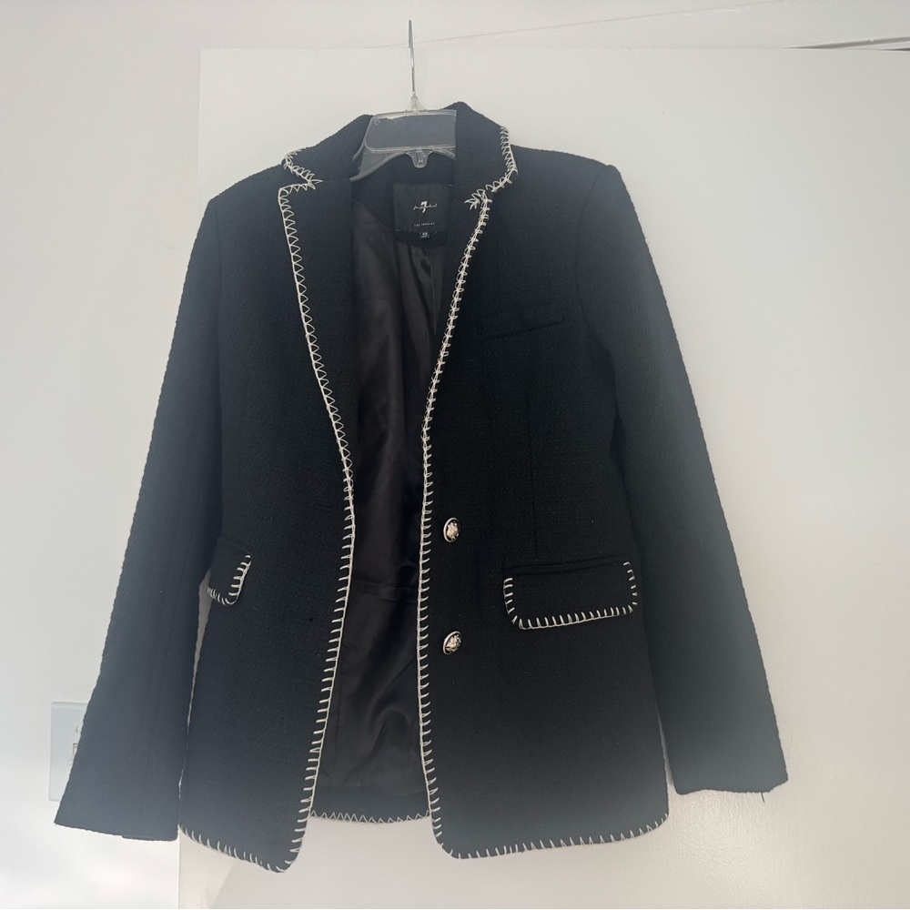 7 for All Mankind Contrast Stitch Blazer